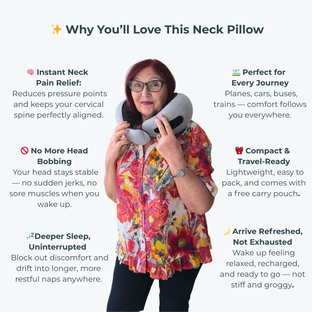 Snooze Moments® Travel Pillow + Free Mask
