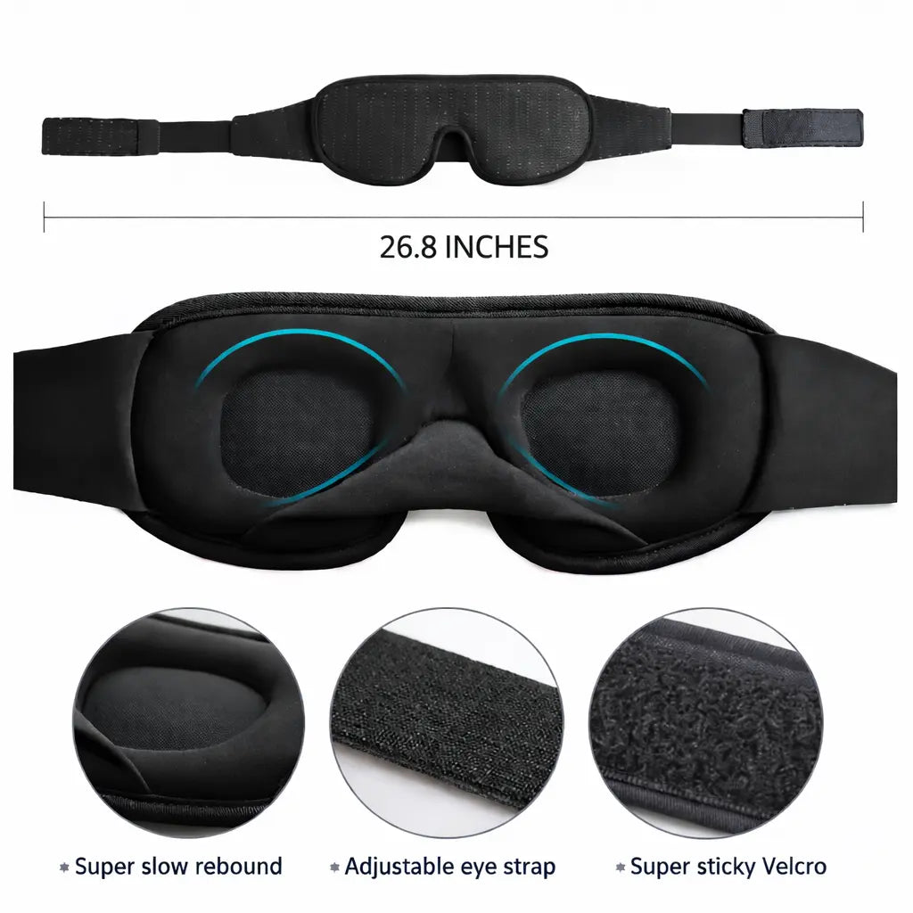 3D CONTOURED BLACKOUT SLEEP MASK