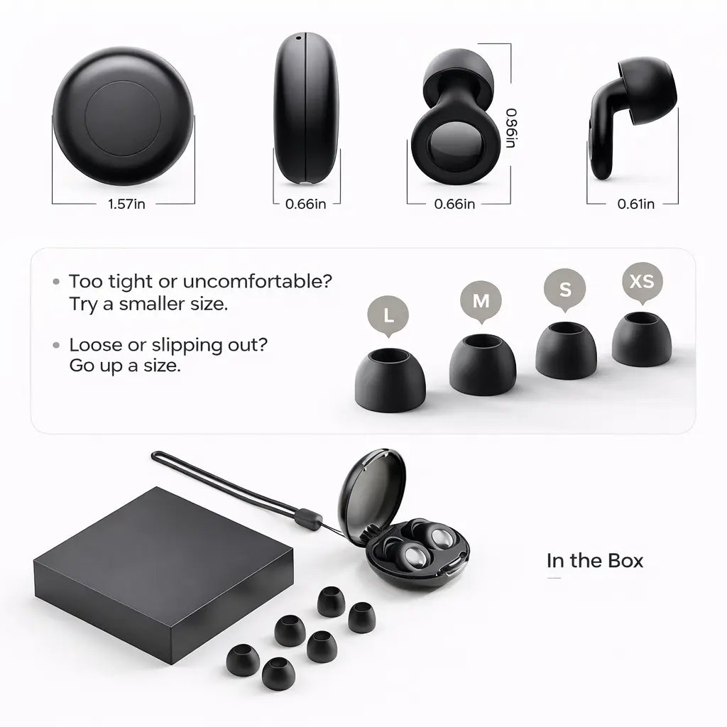 BOUCHONS D'OREILLES EN SILICONE CONFORTABLES POUR LE SOMMEIL