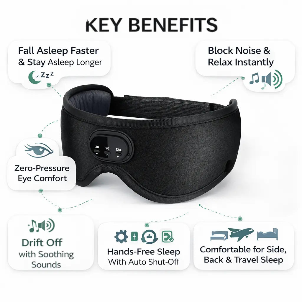 MASQUE DE SOMMEIL 3D AVEC AUDIO BLUETOOTH